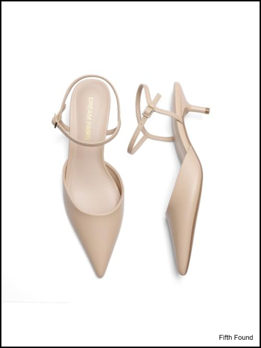 Kitten Heel Slingback Pointed Toe Pumps Faux Leather Women Dress Shoes